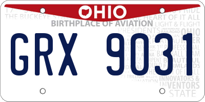 OH license plate GRX9031