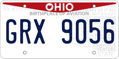 OH license plate GRX9056