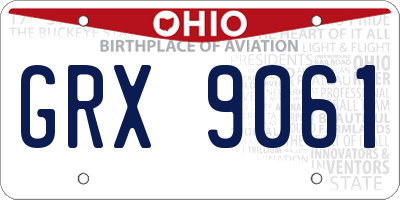 OH license plate GRX9061