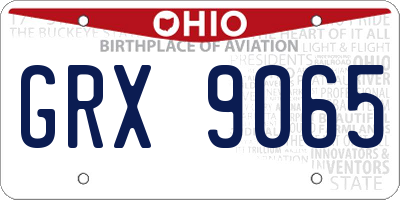 OH license plate GRX9065