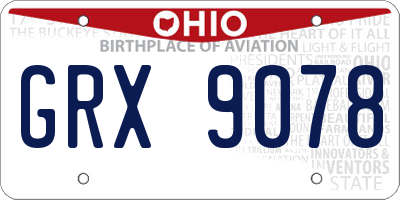 OH license plate GRX9078
