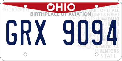 OH license plate GRX9094