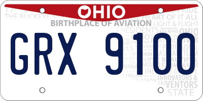 OH license plate GRX9100