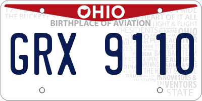 OH license plate GRX9110