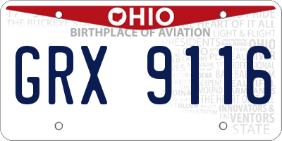 OH license plate GRX9116