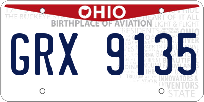 OH license plate GRX9135