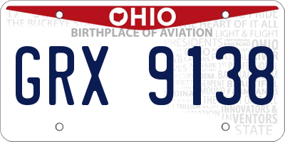 OH license plate GRX9138
