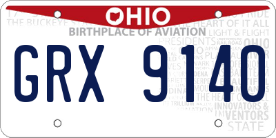 OH license plate GRX9140