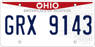 OH license plate GRX9143