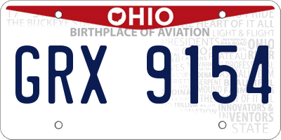 OH license plate GRX9154