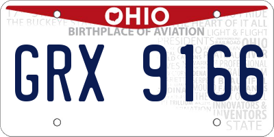 OH license plate GRX9166