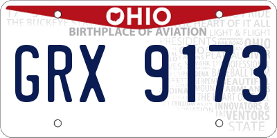 OH license plate GRX9173