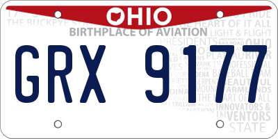 OH license plate GRX9177
