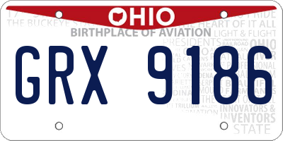 OH license plate GRX9186