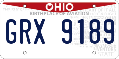 OH license plate GRX9189