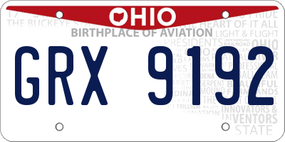 OH license plate GRX9192