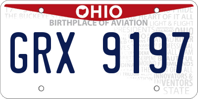 OH license plate GRX9197