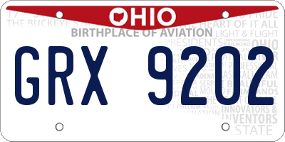 OH license plate GRX9202