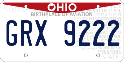 OH license plate GRX9222