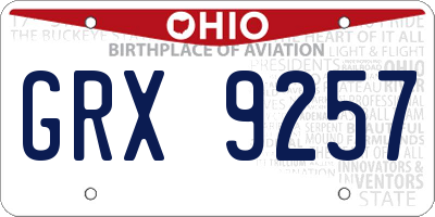 OH license plate GRX9257
