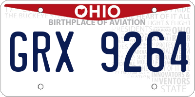 OH license plate GRX9264