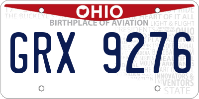 OH license plate GRX9276