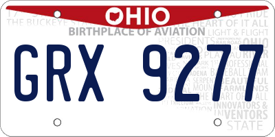OH license plate GRX9277
