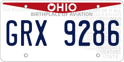 OH license plate GRX9286