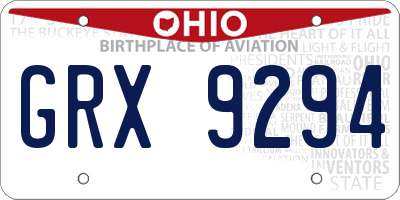 OH license plate GRX9294