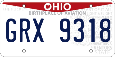 OH license plate GRX9318