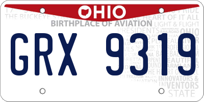 OH license plate GRX9319