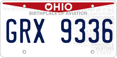 OH license plate GRX9336