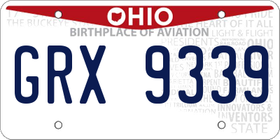 OH license plate GRX9339