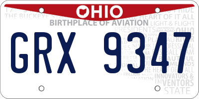 OH license plate GRX9347