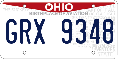 OH license plate GRX9348