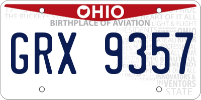 OH license plate GRX9357