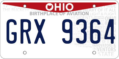 OH license plate GRX9364