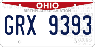 OH license plate GRX9393