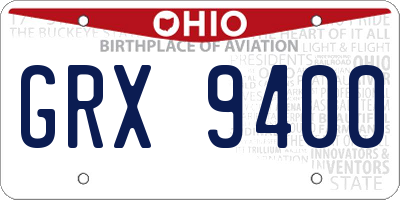 OH license plate GRX9400
