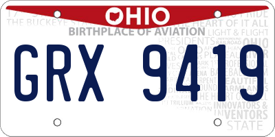 OH license plate GRX9419