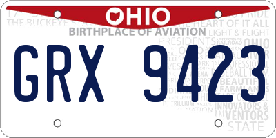 OH license plate GRX9423