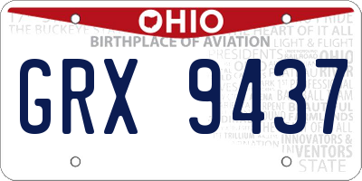 OH license plate GRX9437