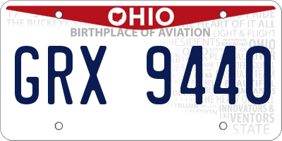 OH license plate GRX9440