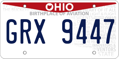 OH license plate GRX9447