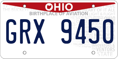 OH license plate GRX9450