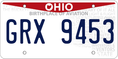 OH license plate GRX9453