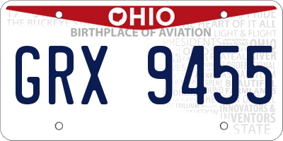 OH license plate GRX9455