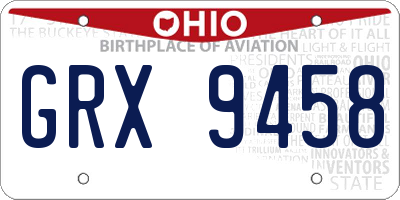 OH license plate GRX9458