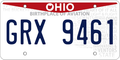 OH license plate GRX9461