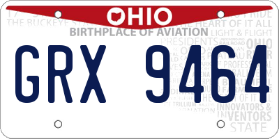 OH license plate GRX9464